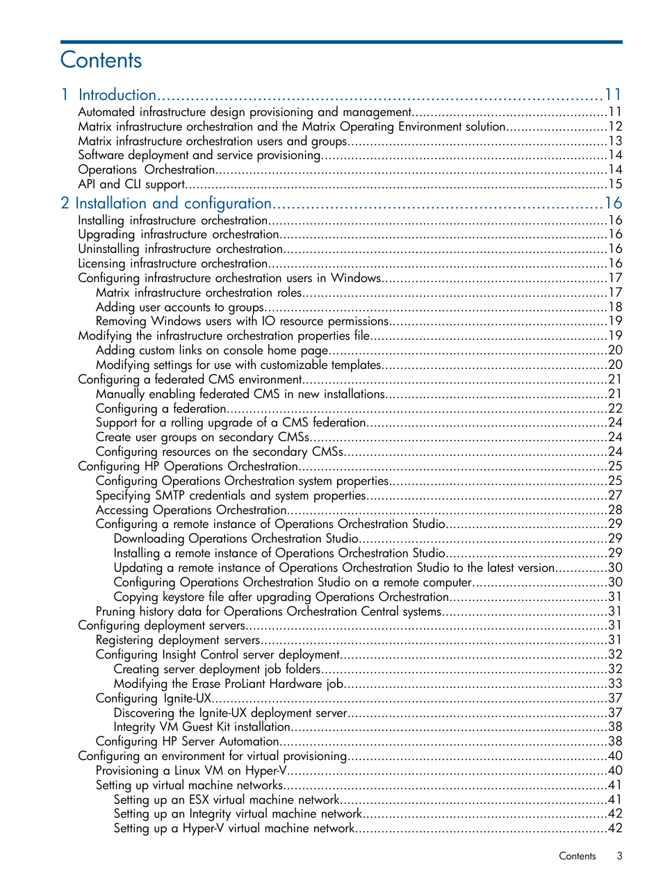 HP Matrix Operating Environment Software User Manual | Page 3 / 232