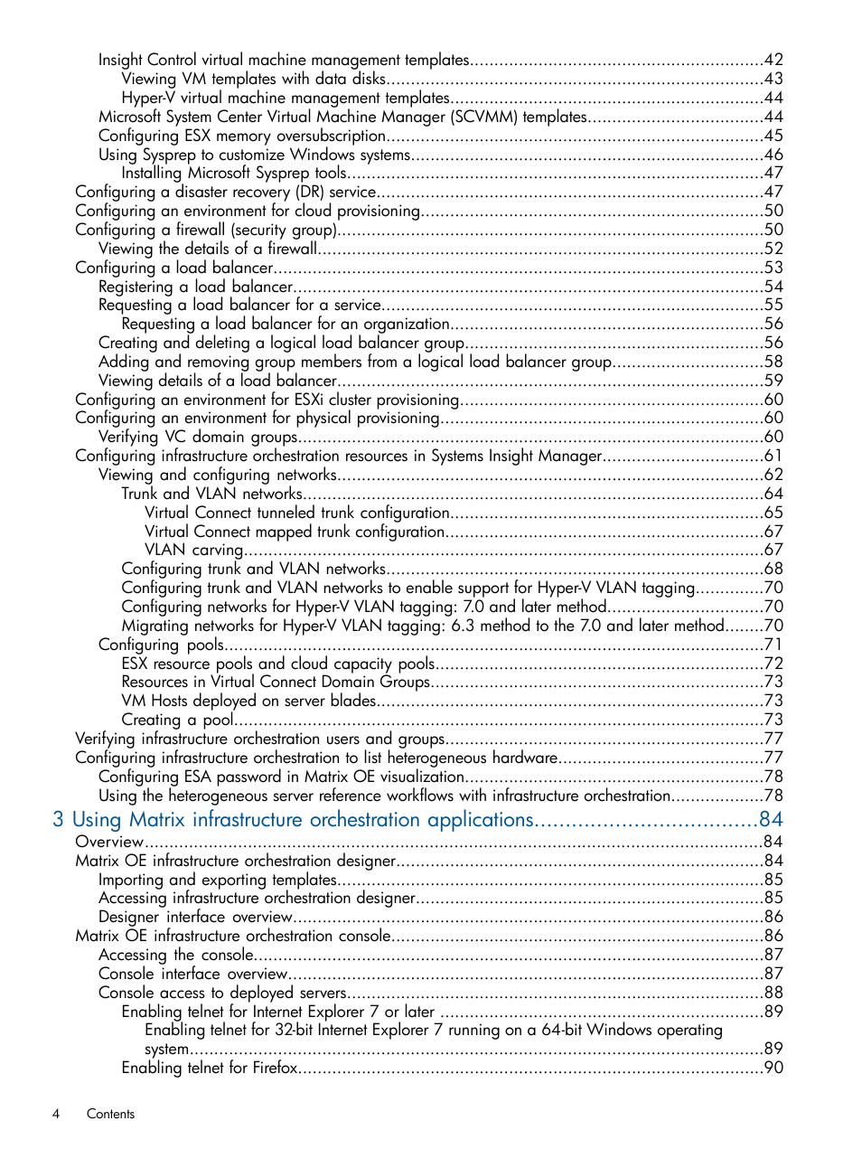 HP Matrix Operating Environment Software User Manual | Page 4 / 232