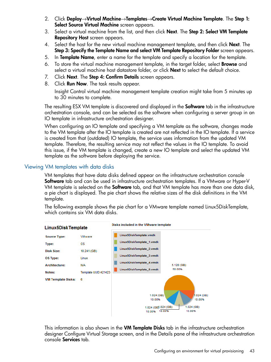Viewing vm templates with data disks | HP Matrix Operating Environment Software User Manual | Page 43 / 232
