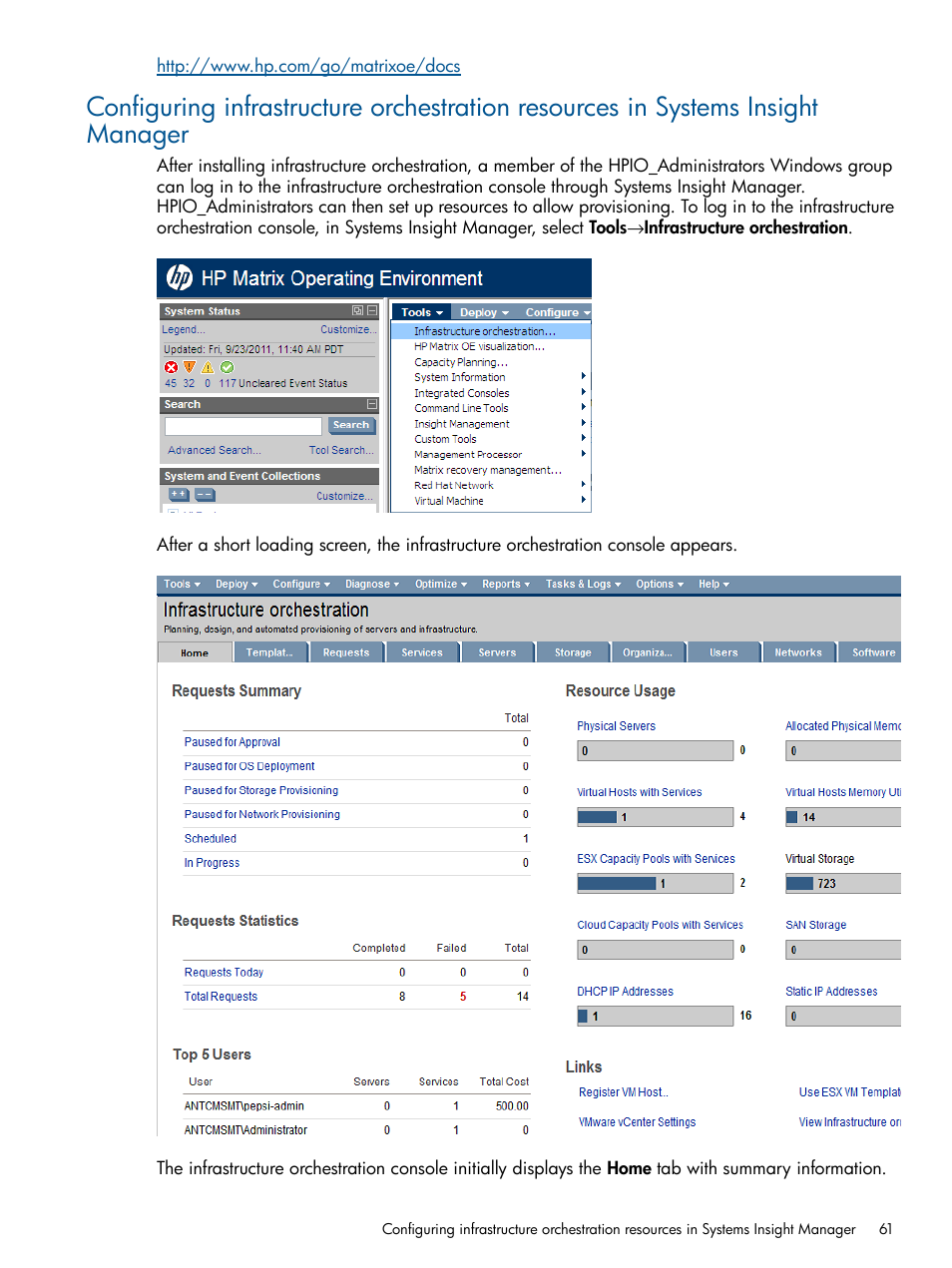 HP Matrix Operating Environment Software User Manual | Page 61 / 232