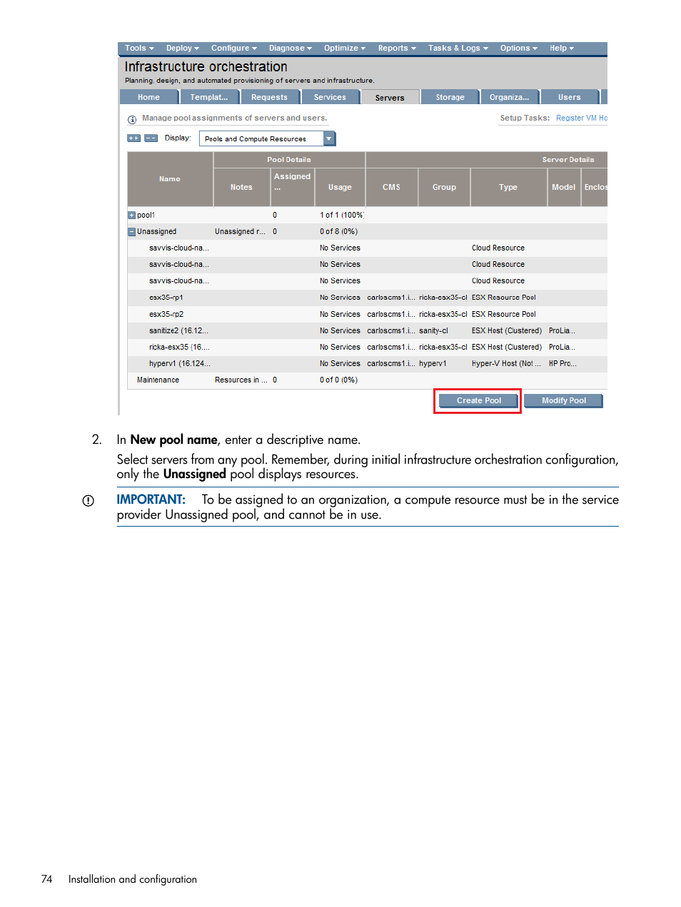 HP Matrix Operating Environment Software User Manual | Page 74 / 232