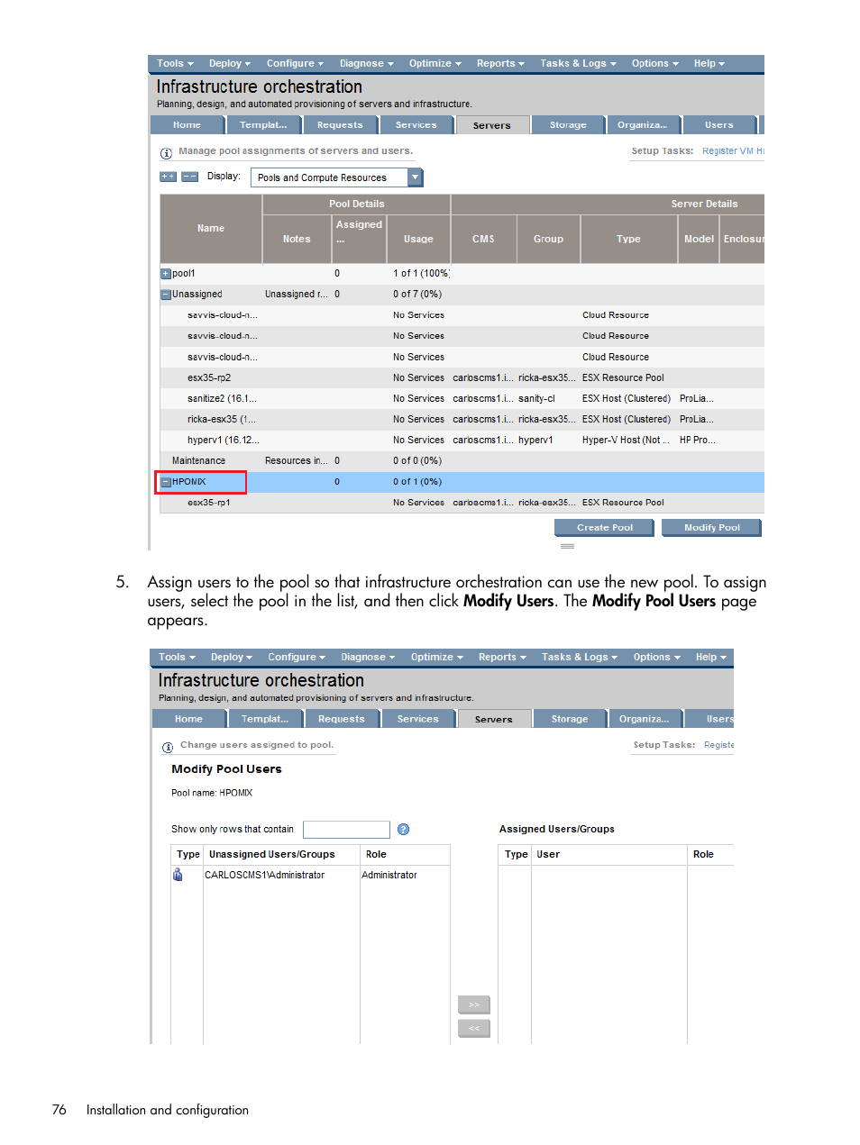 HP Matrix Operating Environment Software User Manual | Page 76 / 232