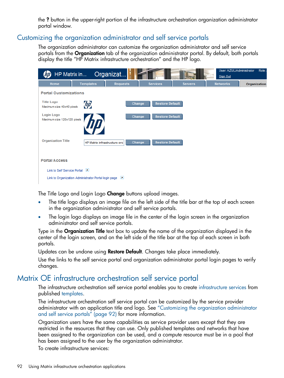 HP Matrix Operating Environment Software User Manual | Page 92 / 232