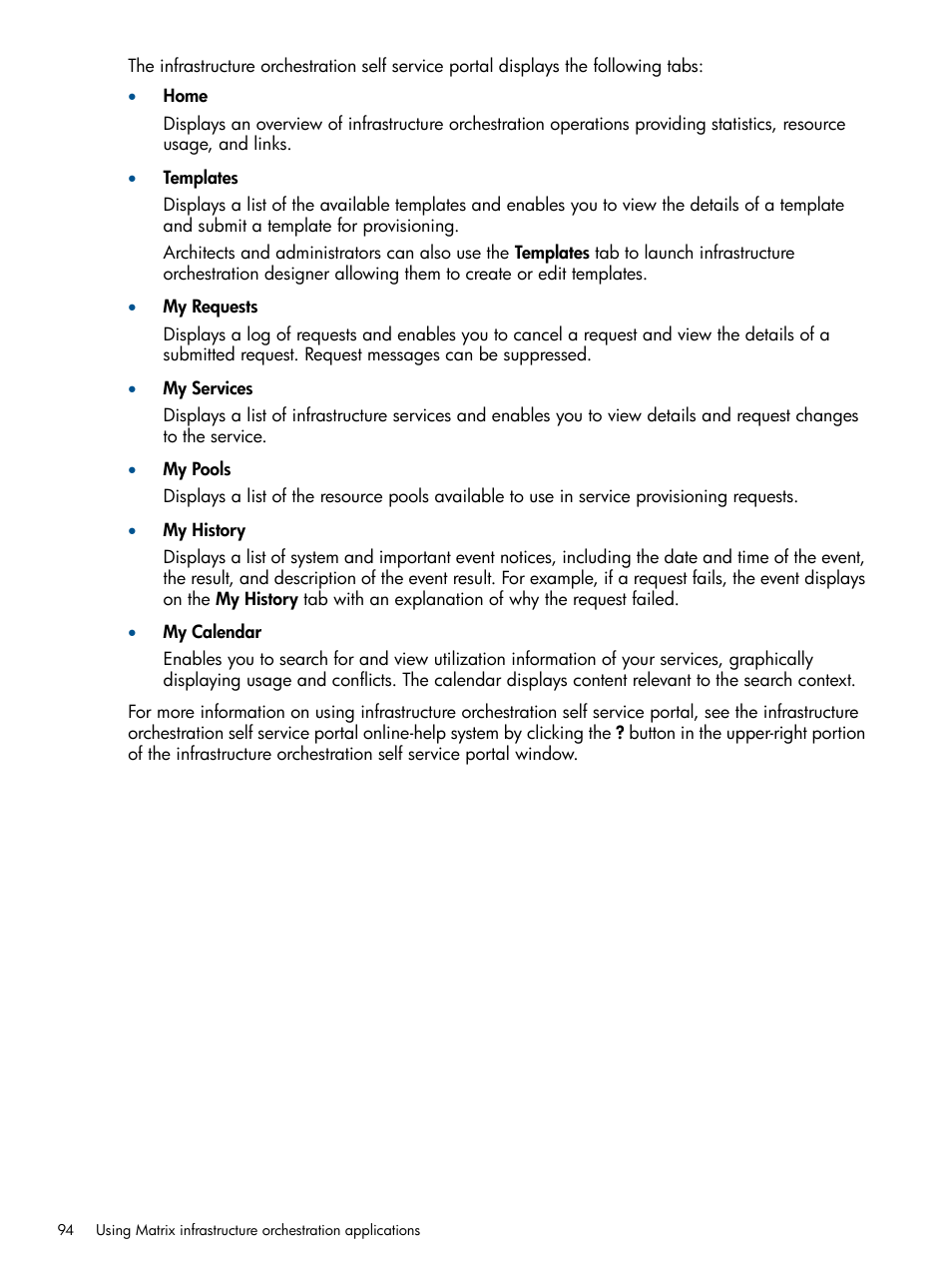 HP Matrix Operating Environment Software User Manual | Page 94 / 232