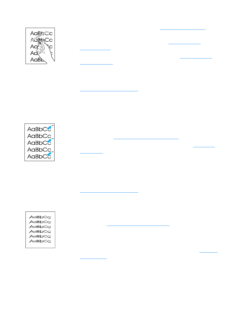 Loose toner, Vertical repetitive defects, Misformed characters | HP Laserjet 1200 User Manual | Page 124 / 278