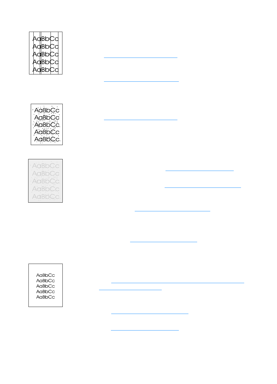 Unwanted lines, Black dots or streaks, Unclear text | Reduced size | HP Laserjet 1200 User Manual | Page 154 / 278