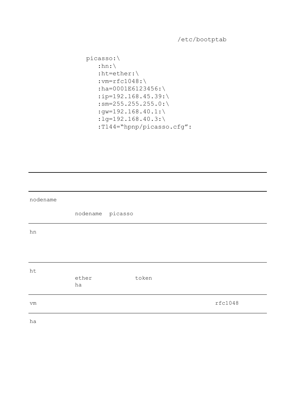 Bootptab file entries | HP Laserjet 1200 User Manual | Page 54 / 278