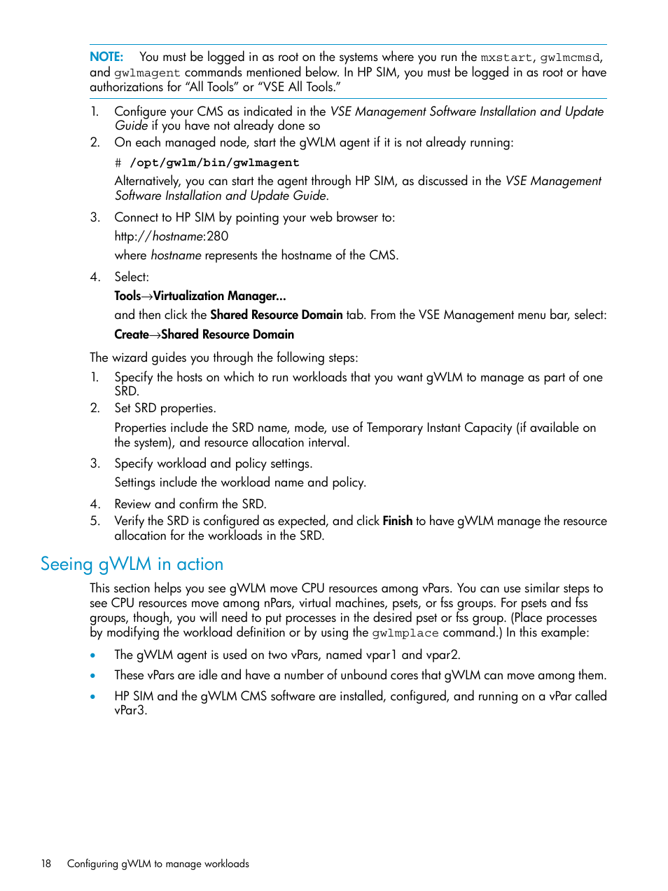 Seeing gwlm in action | HP Matrix Operating Environment Software User Manual | Page 18 / 66