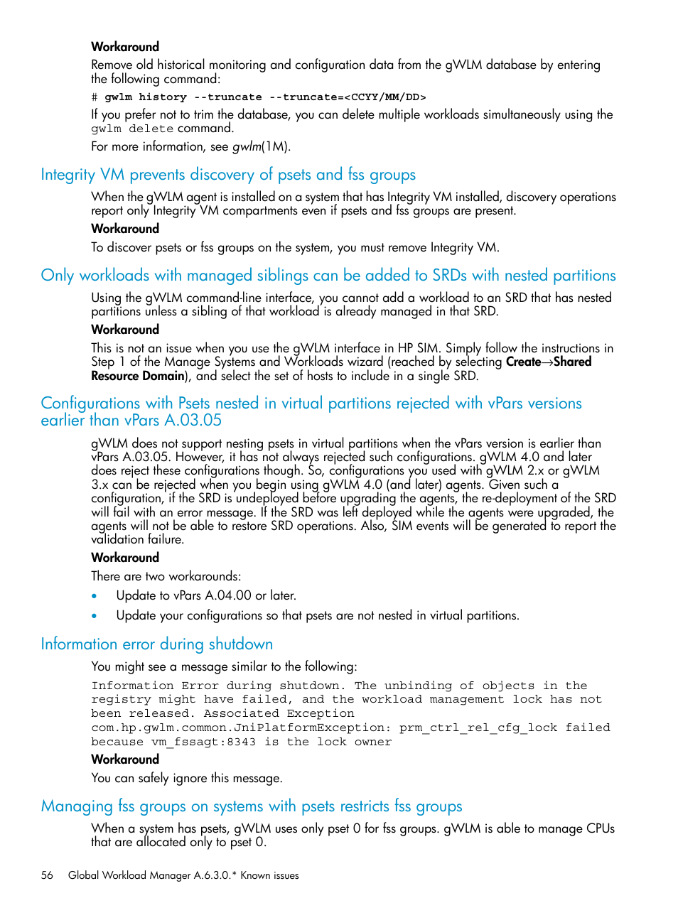 Information error during shutdown | HP Matrix Operating Environment Software User Manual | Page 56 / 66