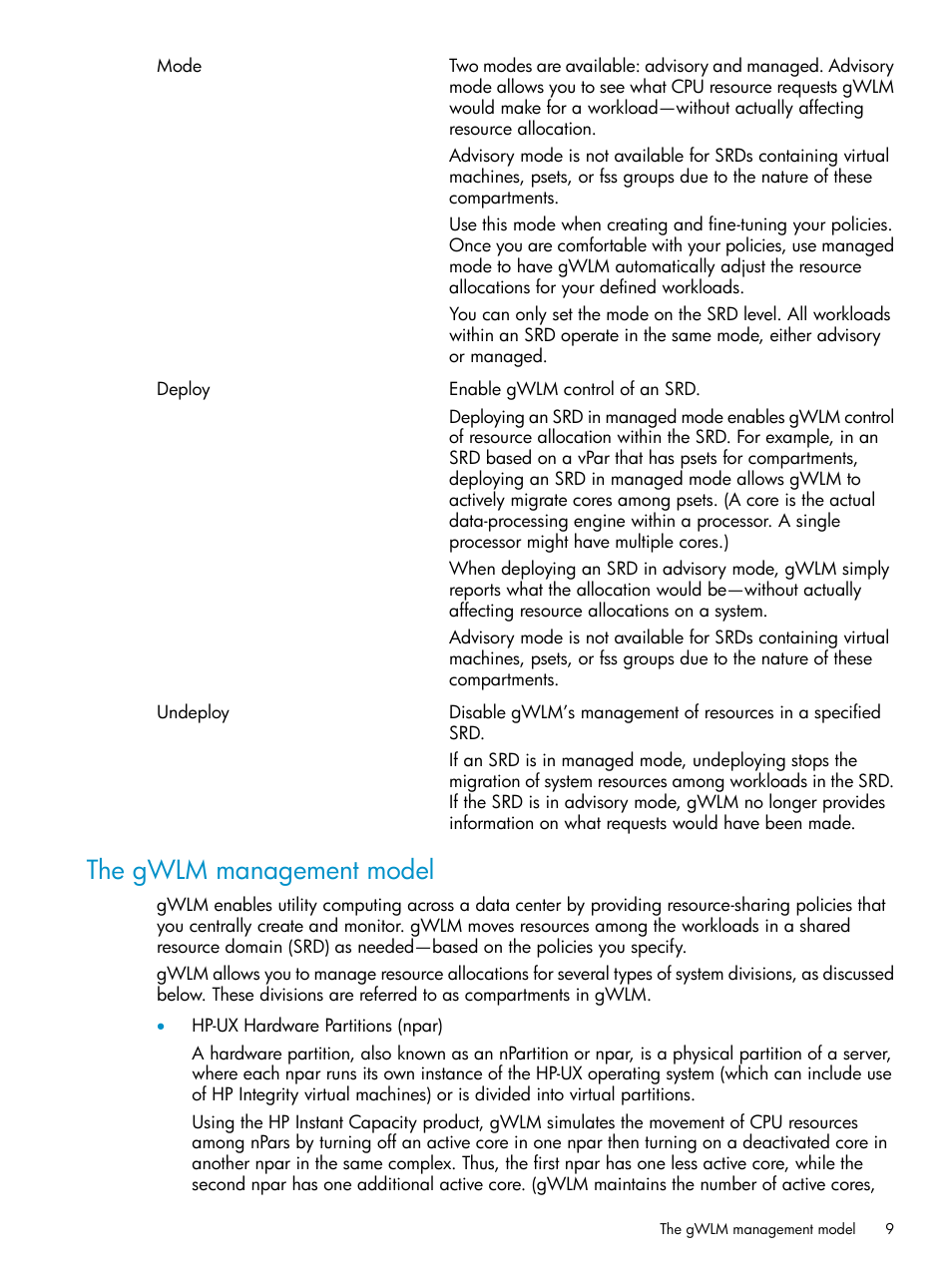 The gwlm management model | HP Matrix Operating Environment Software User Manual | Page 9 / 66