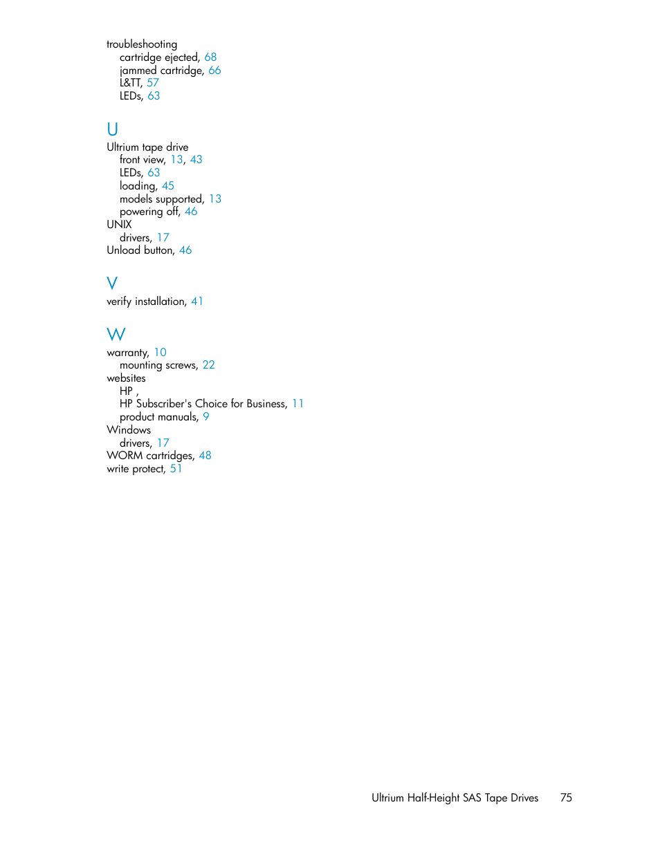 HP StoreEver Ultrium Tape Drives User Manual | Page 75 / 76