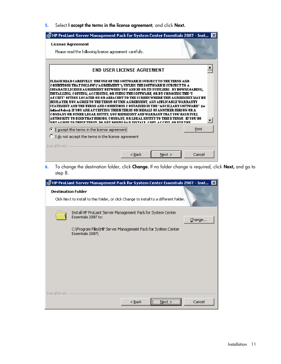 HP Server Management Packs for Microsoft System Center Essentials User Manual | Page 11 / 86