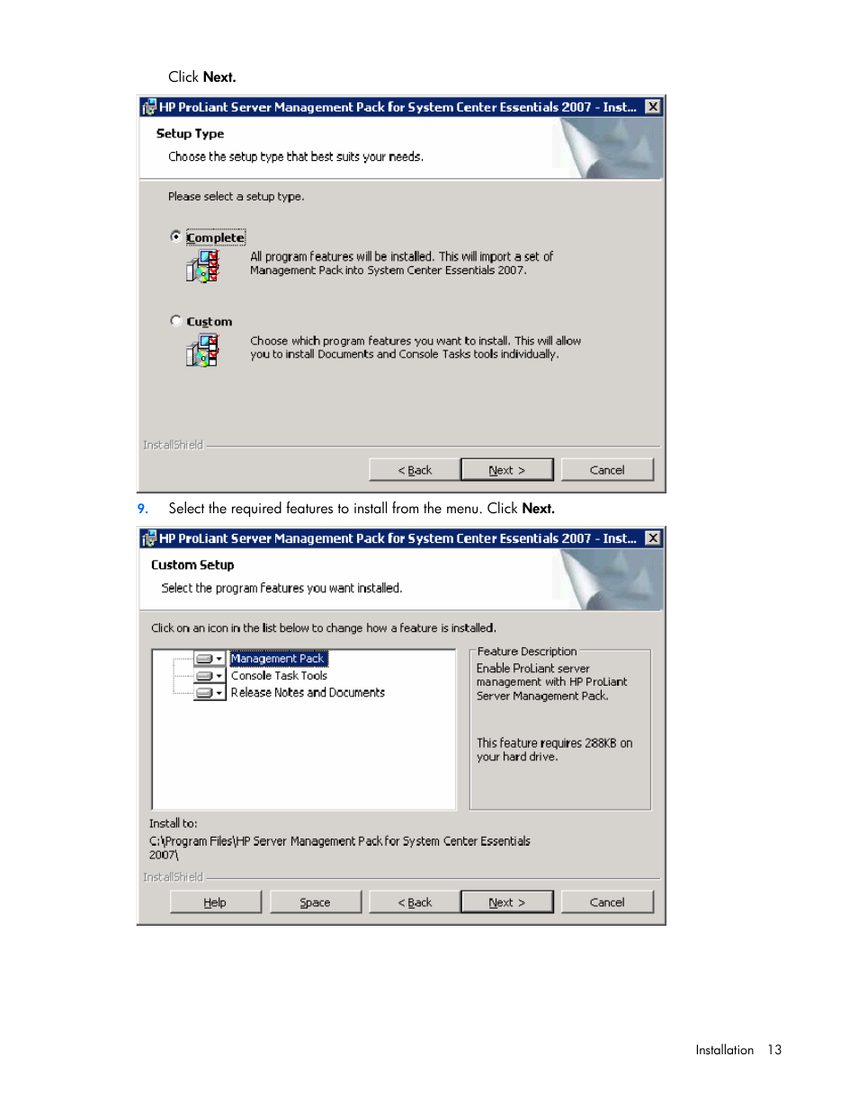 HP Server Management Packs for Microsoft System Center Essentials User Manual | Page 13 / 86