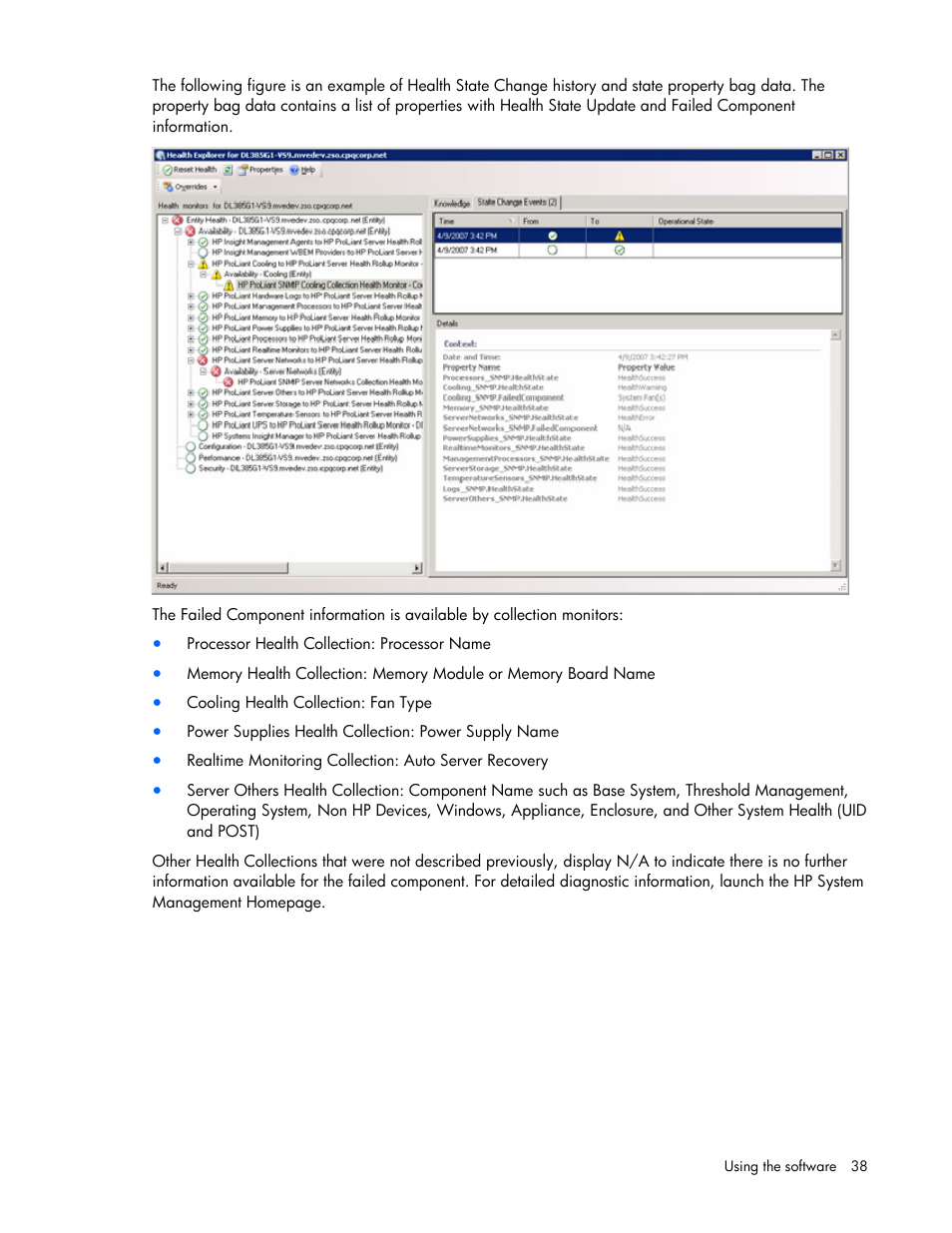 HP Server Management Packs for Microsoft System Center Essentials User Manual | Page 38 / 86