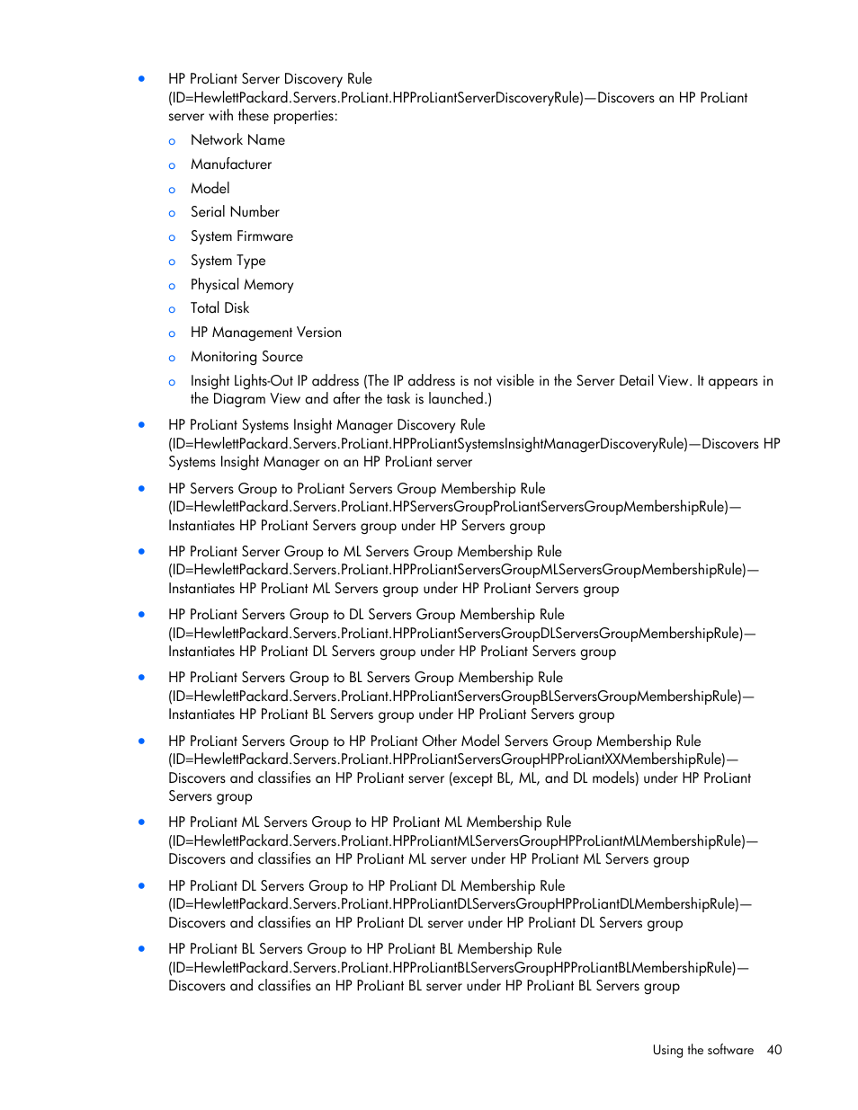 HP Server Management Packs for Microsoft System Center Essentials User Manual | Page 40 / 86