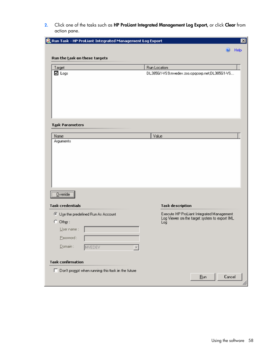 HP Server Management Packs for Microsoft System Center Essentials User Manual | Page 58 / 86