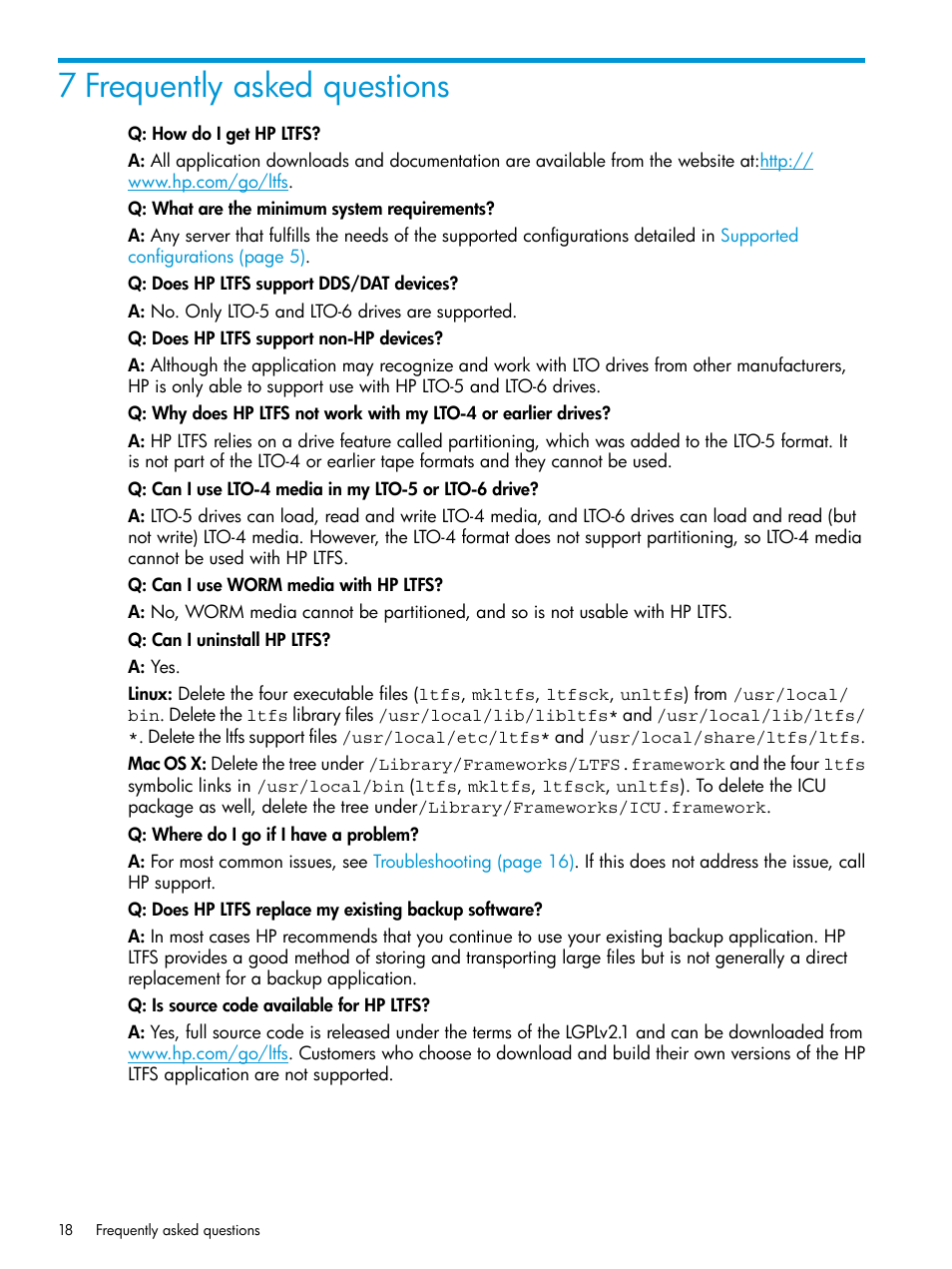 7 frequently asked questions | HP StoreEver Ultrium Tape Drives User Manual | Page 18 / 20