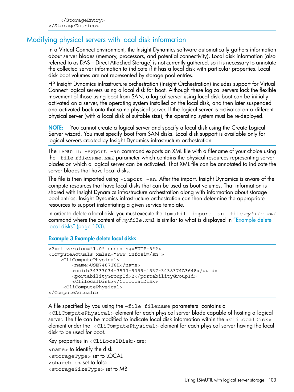 Modifying physical servers | HP Matrix Operating Environment Software User Manual | Page 103 / 136