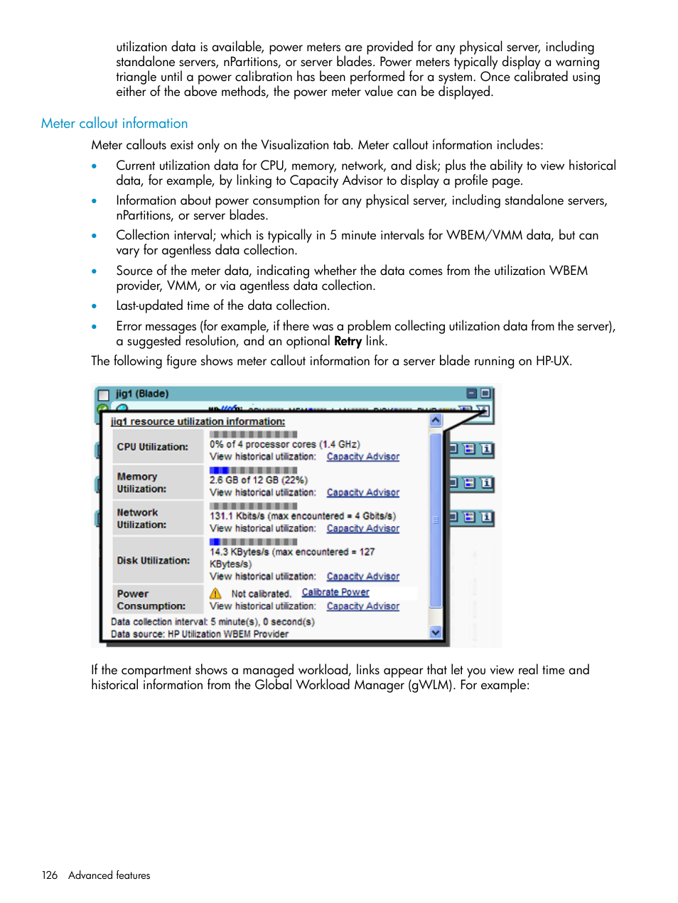 Meter callout information | HP Matrix Operating Environment Software User Manual | Page 126 / 136