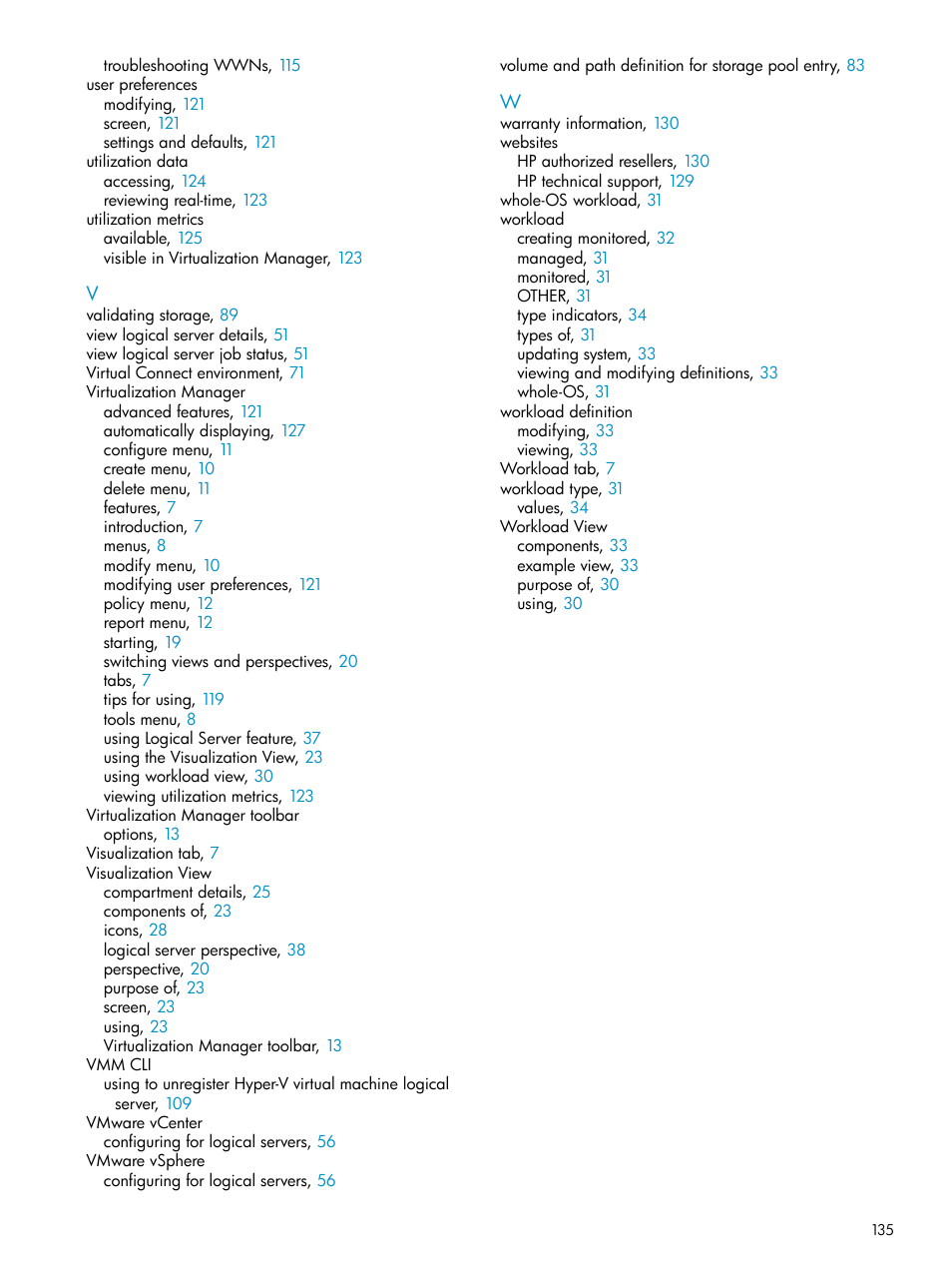 HP Matrix Operating Environment Software User Manual | Page 135 / 136
