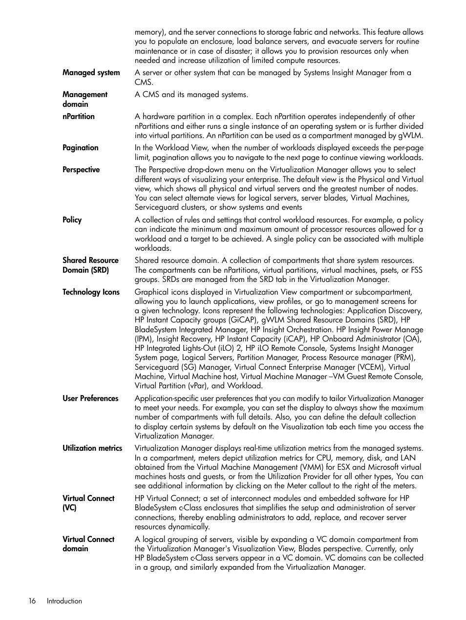 HP Matrix Operating Environment Software User Manual | Page 16 / 136