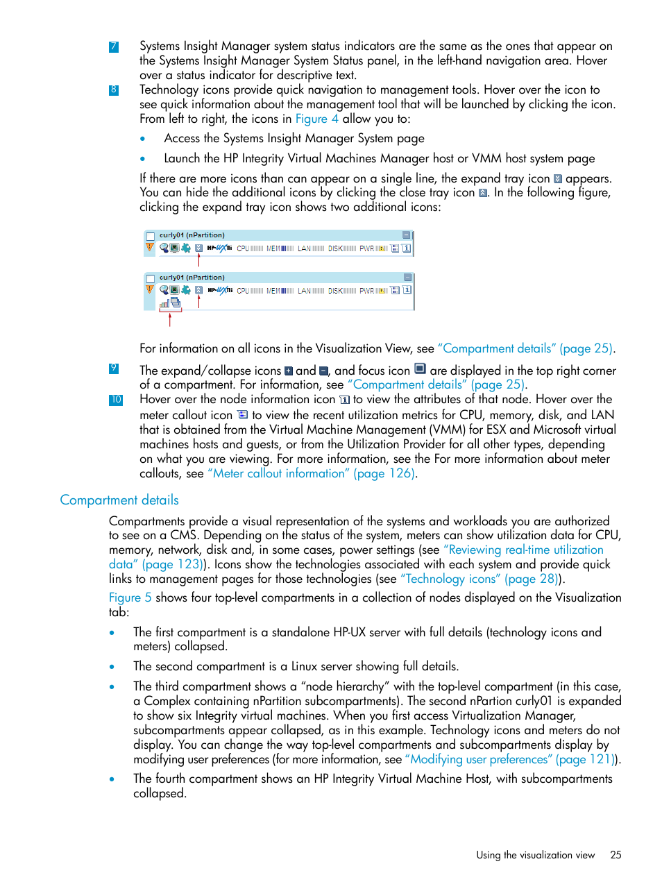 Compartment details | HP Matrix Operating Environment Software User Manual | Page 25 / 136