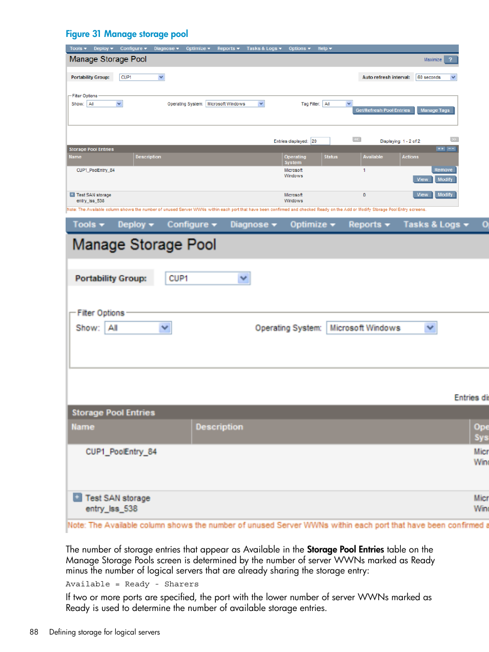 HP Matrix Operating Environment Software User Manual | Page 88 / 136