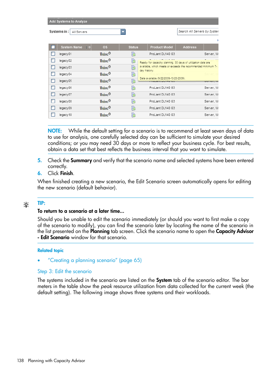 Step 3: edit the scenario | HP Matrix Operating Environment Software User Manual | Page 138 / 245