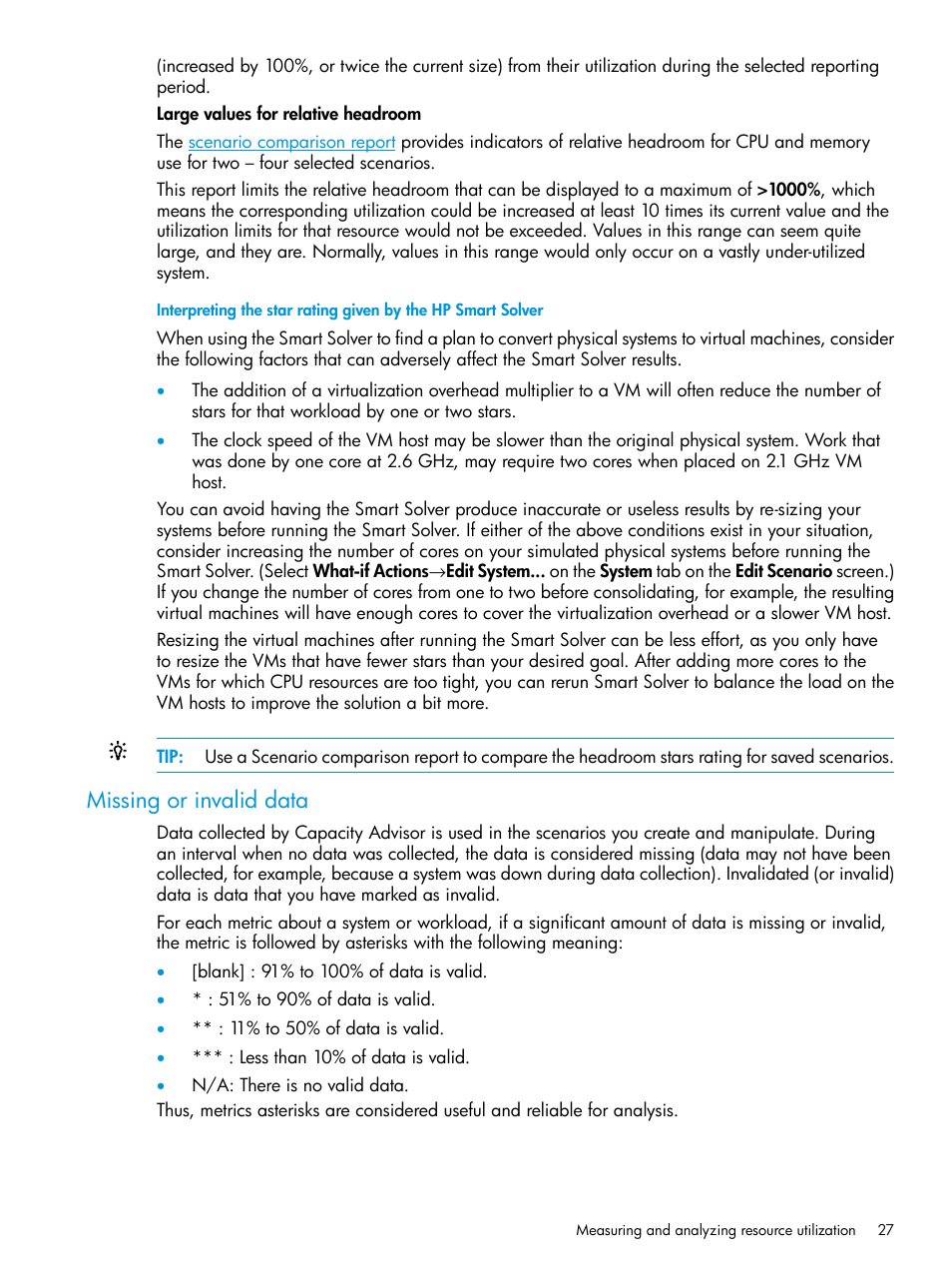 Missing or invalid data | HP Matrix Operating Environment Software User Manual | Page 27 / 245