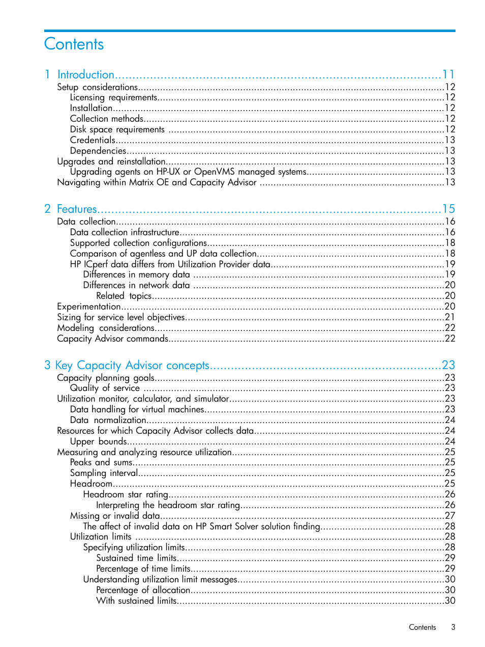 HP Matrix Operating Environment Software User Manual | Page 3 / 245