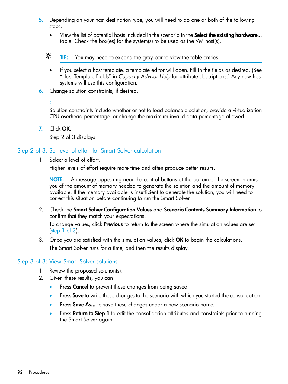 Step 3 of 3: view smart solver solutions | HP Matrix Operating Environment Software User Manual | Page 92 / 245