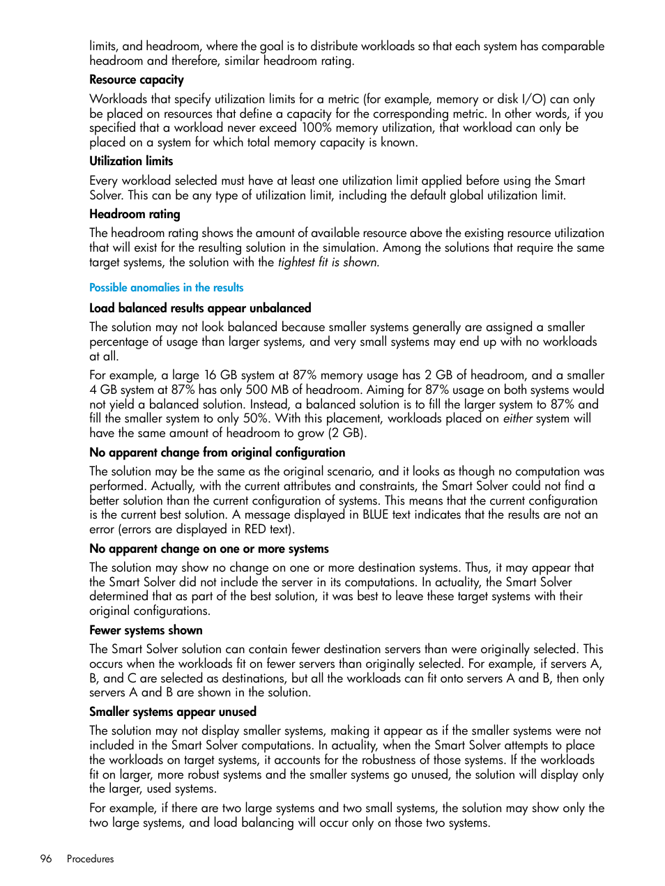 Possible anomalies in the results | HP Matrix Operating Environment Software User Manual | Page 96 / 245