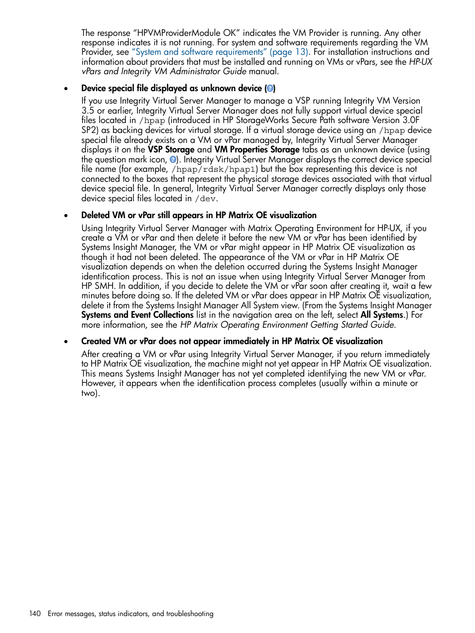 HP Matrix Operating Environment Software User Manual | Page 140 / 148