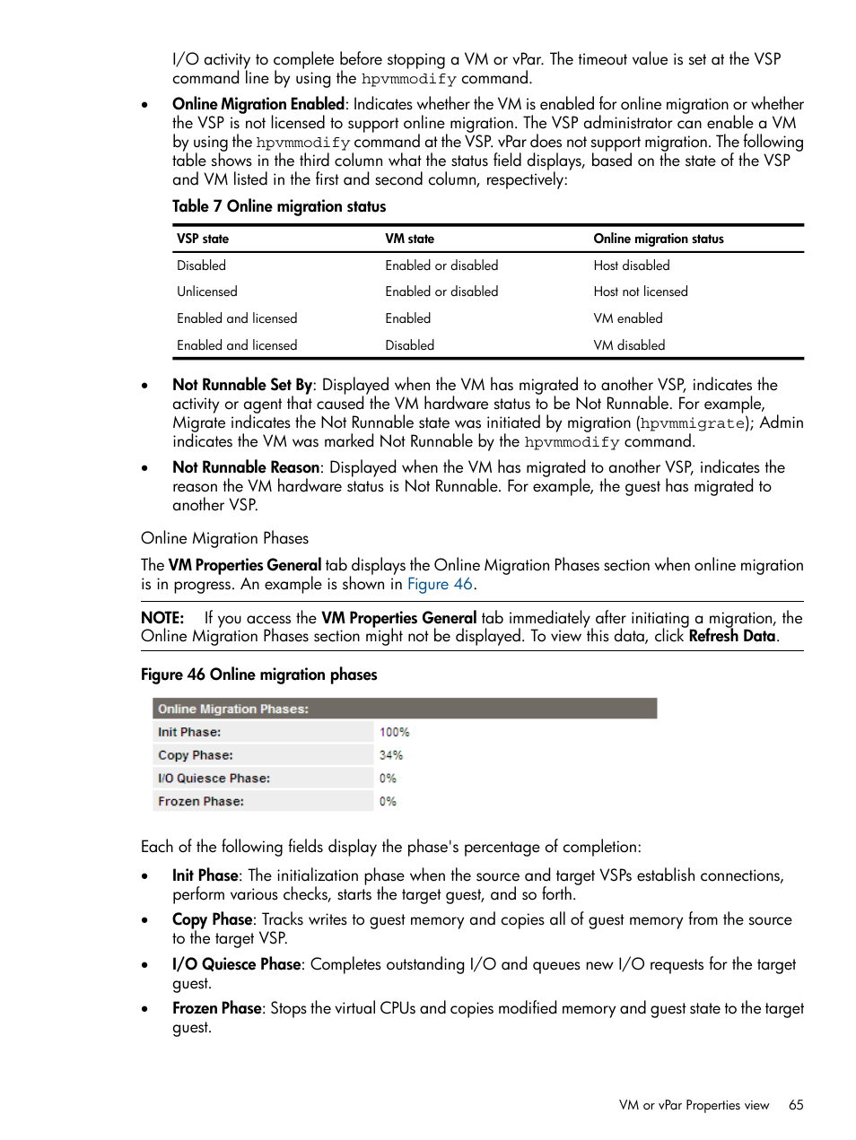 Online migration phases | HP Matrix Operating Environment Software User Manual | Page 65 / 148