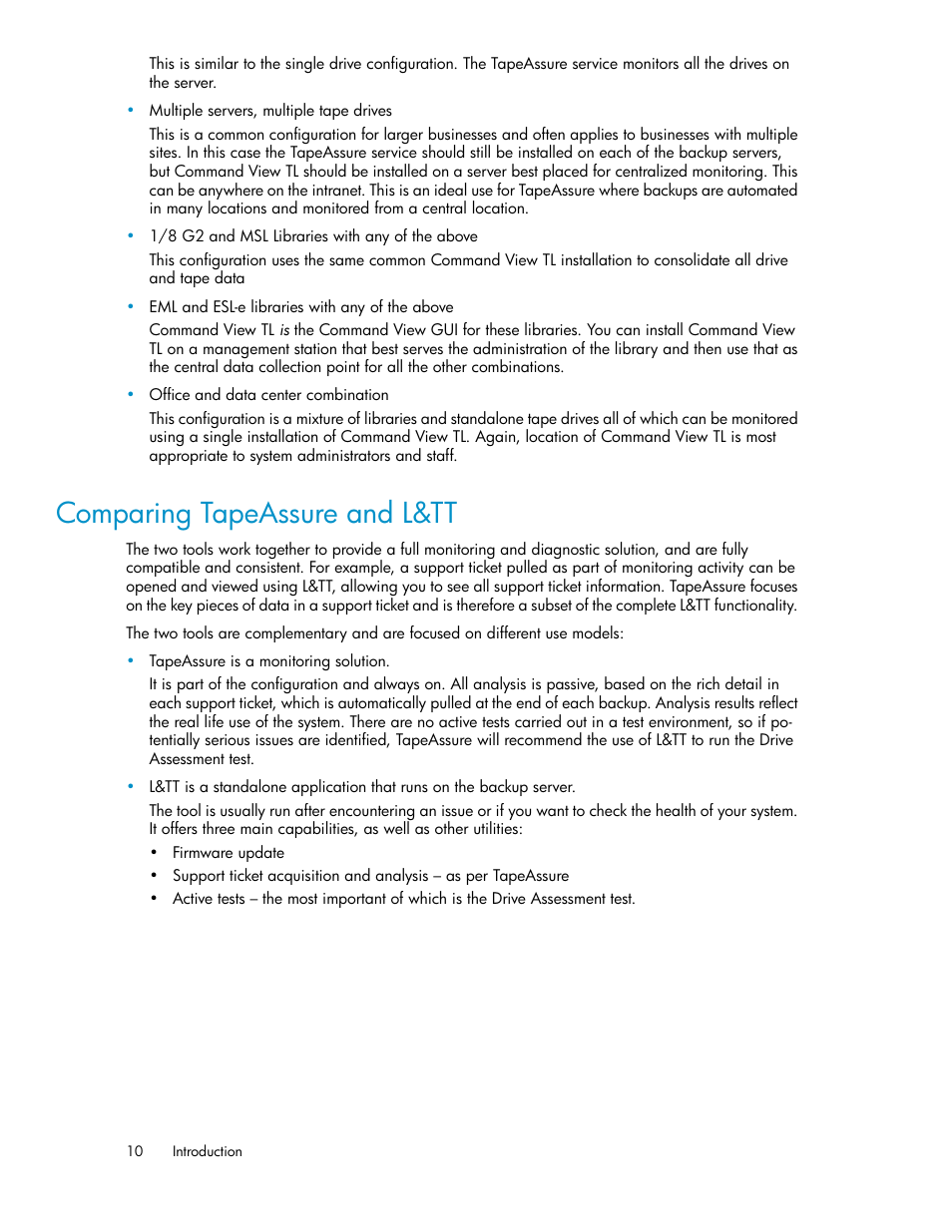 Comparing tapeassure and l&tt | HP StoreEver Ultrium Tape Drives User Manual | Page 10 / 40