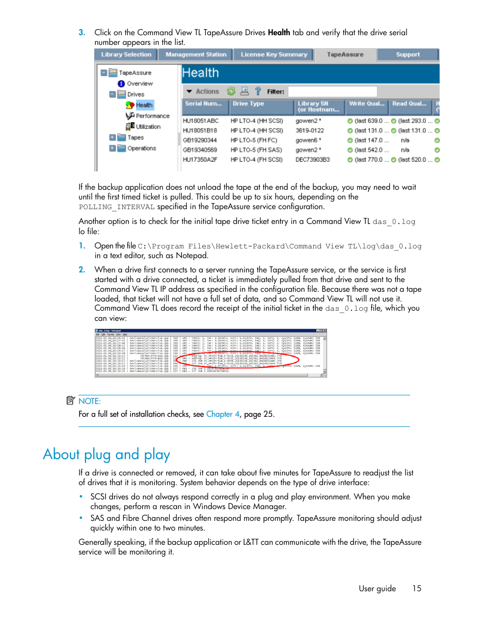 About plug and play | HP StoreEver Ultrium Tape Drives User Manual | Page 15 / 40