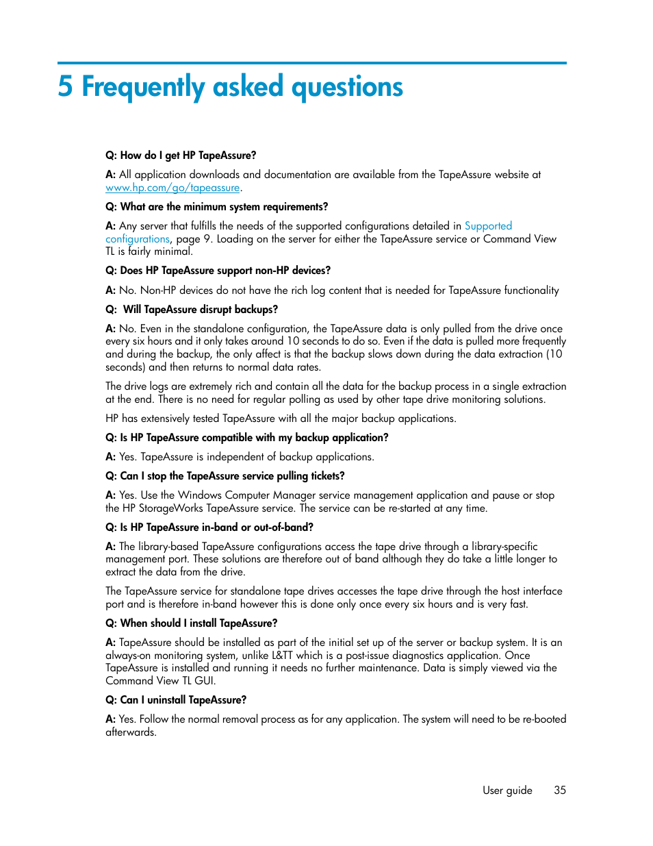 5 frequently asked questions | HP StoreEver Ultrium Tape Drives User Manual | Page 35 / 40