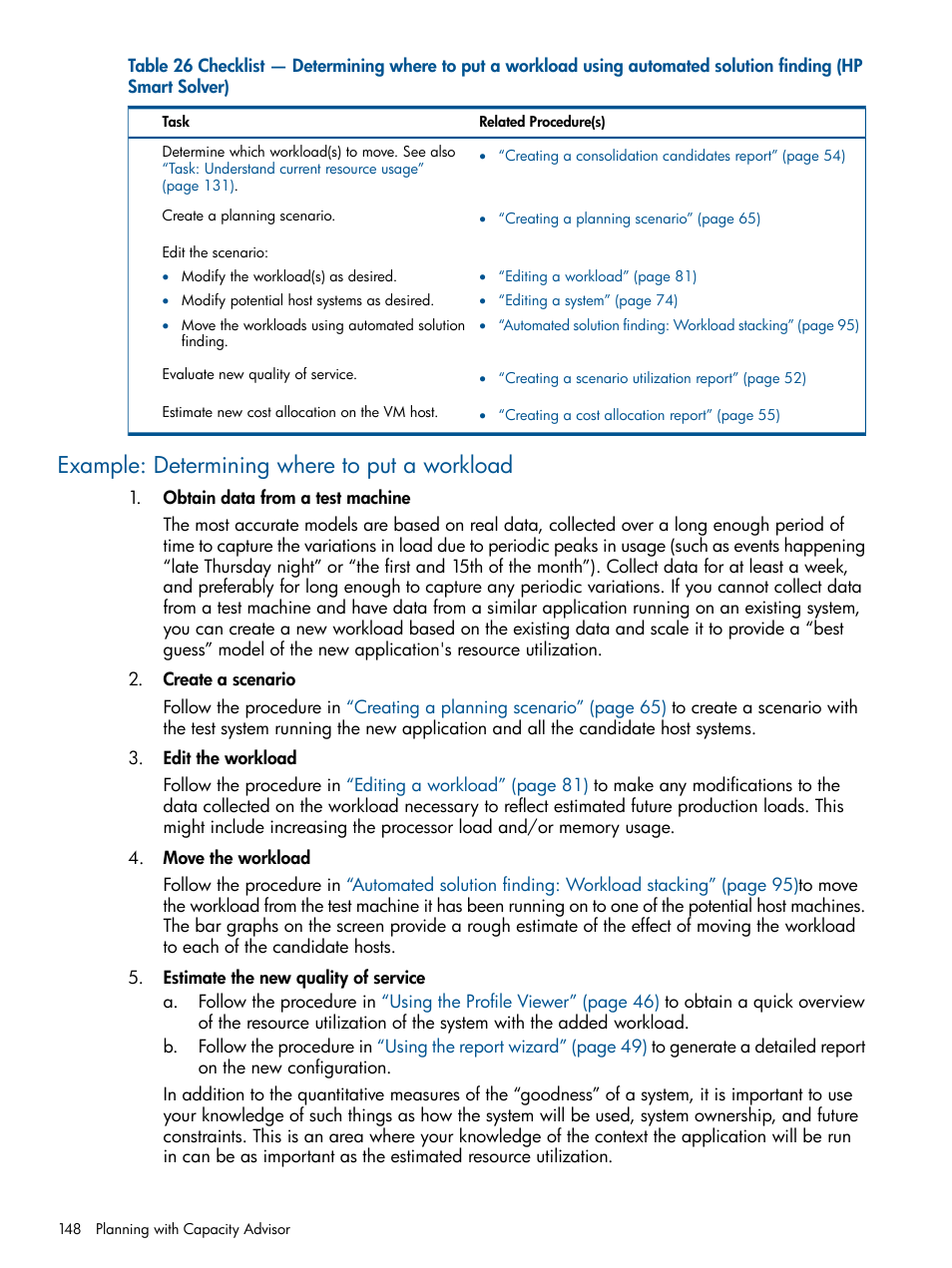 Example: determining where to put a workload | HP Matrix Operating Environment Software User Manual | Page 148 / 233