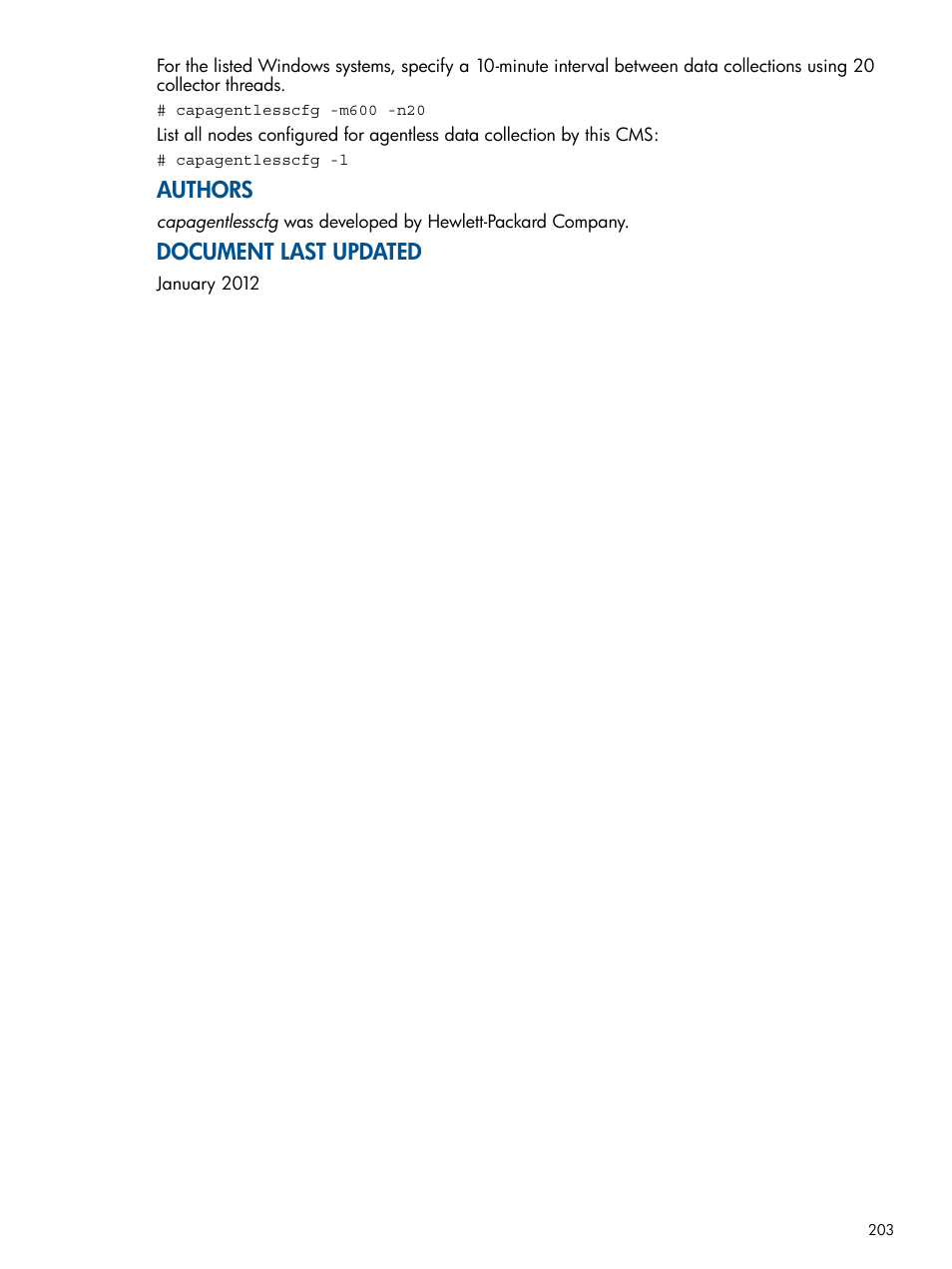 Authors, Document last updated | HP Matrix Operating Environment Software User Manual | Page 203 / 233