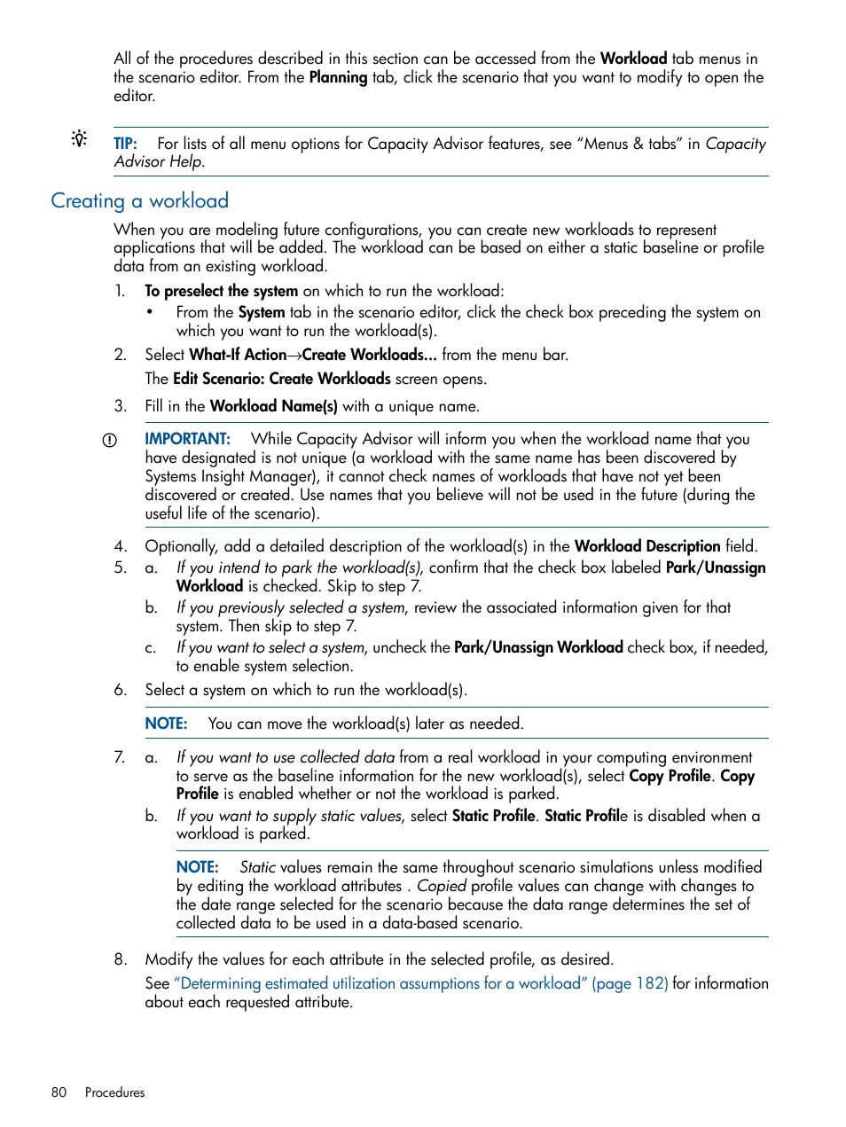 Creating a workload | HP Matrix Operating Environment Software User Manual | Page 80 / 233