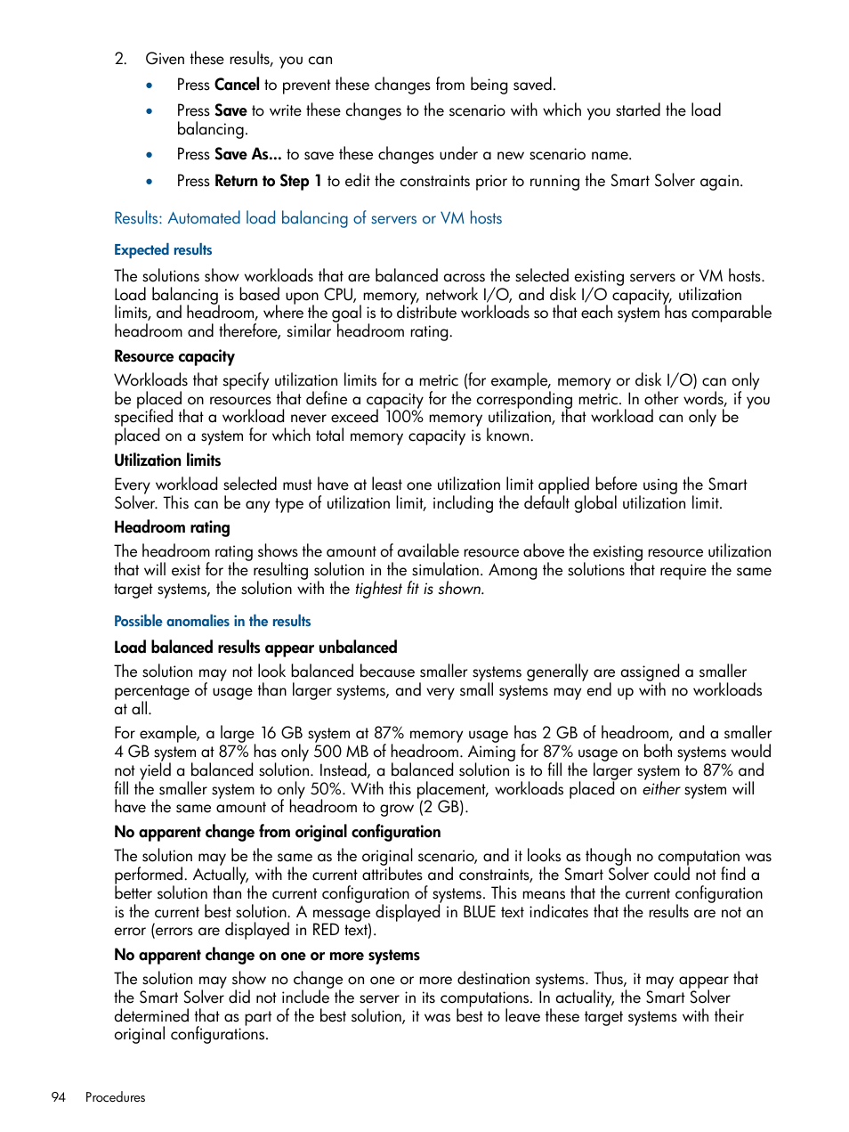 Expected results, Possible anomalies in the results | HP Matrix Operating Environment Software User Manual | Page 94 / 233