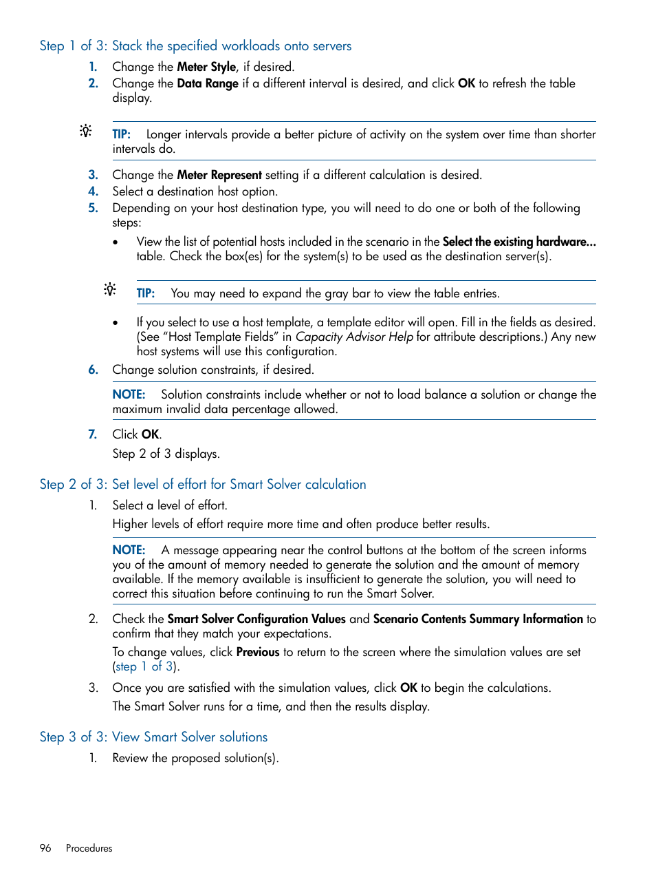 Step 3 of 3: view smart solver solutions | HP Matrix Operating Environment Software User Manual | Page 96 / 233