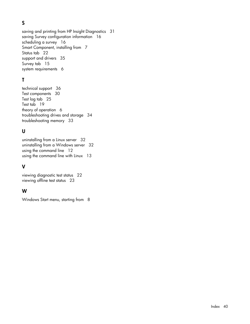 HP Insight Diagnostics User Manual | Page 40 / 40