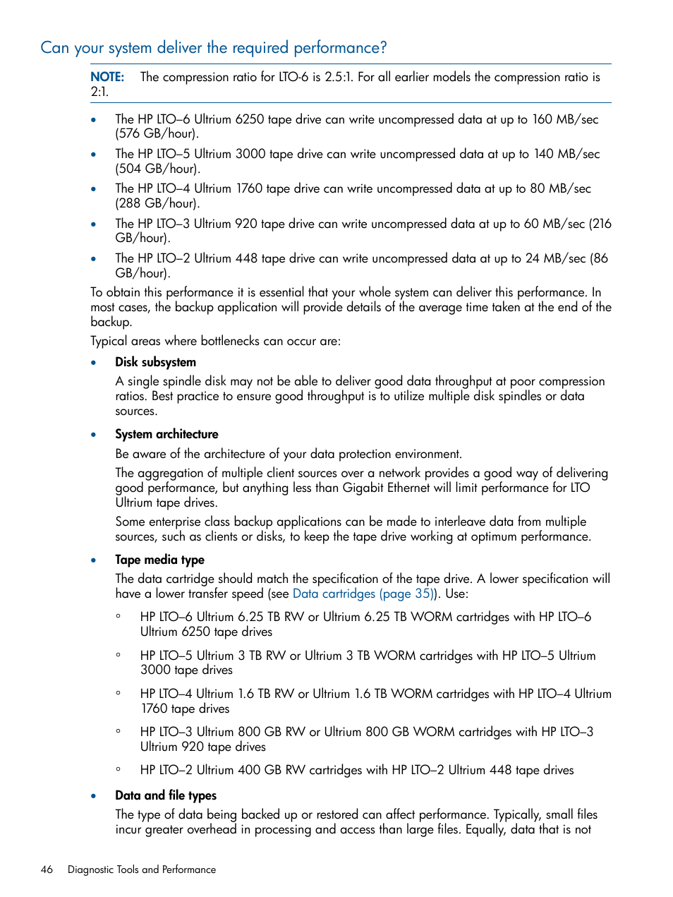 Can your system deliver the required performance | HP StoreEver Ultrium Tape Drives User Manual | Page 46 / 60