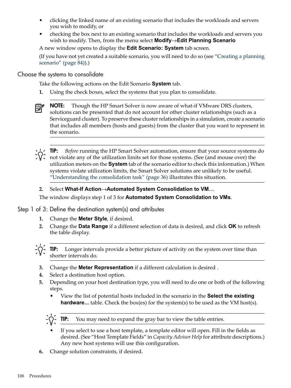 Choose the systems to consolidate | HP Matrix Operating Environment Software User Manual | Page 106 / 192