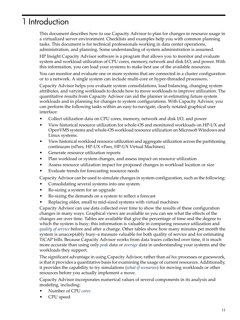 1 introduction | HP Matrix Operating Environment Software User Manual | Page 11 / 192