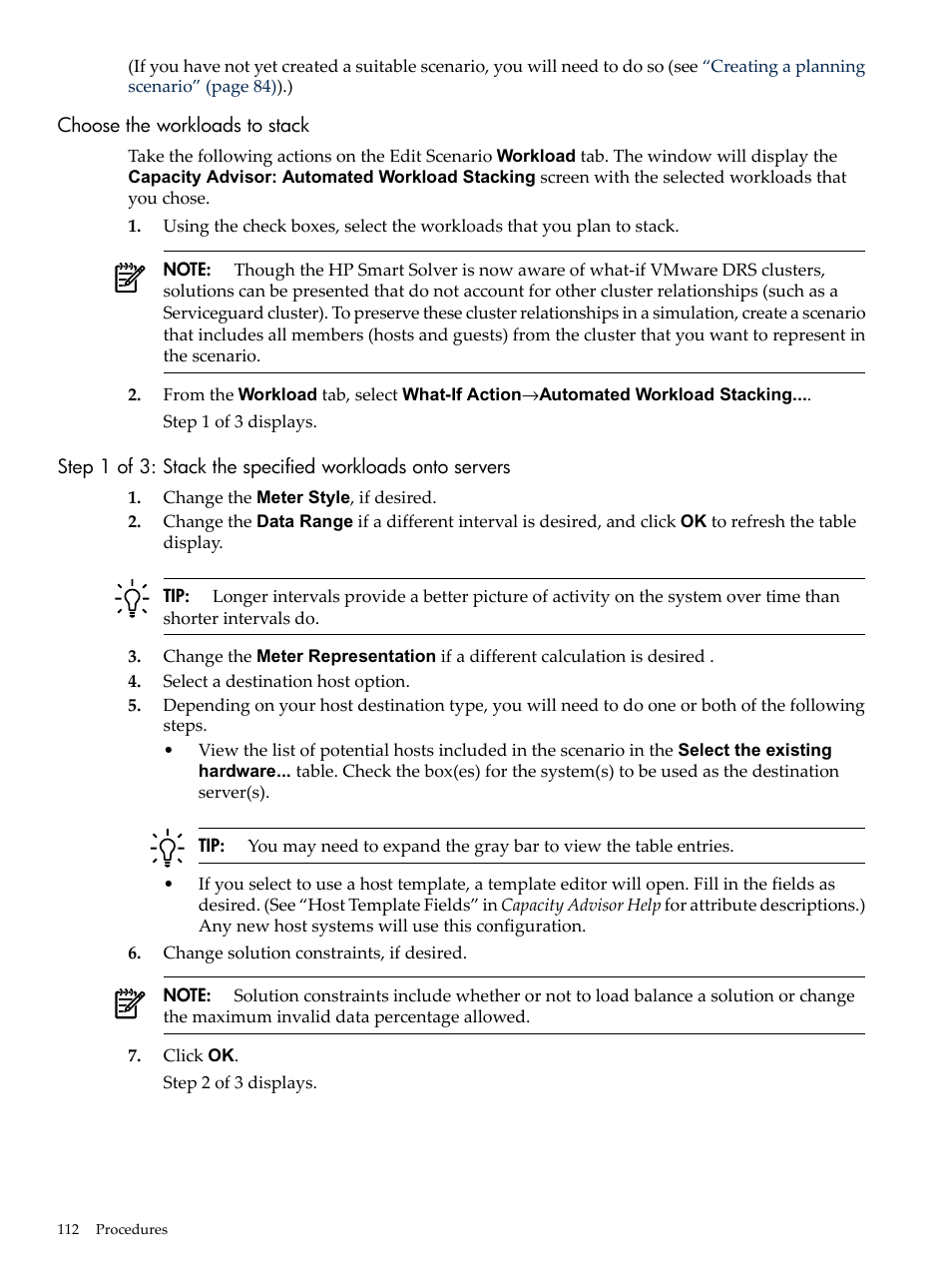 Choose the workloads to stack | HP Matrix Operating Environment Software User Manual | Page 112 / 192