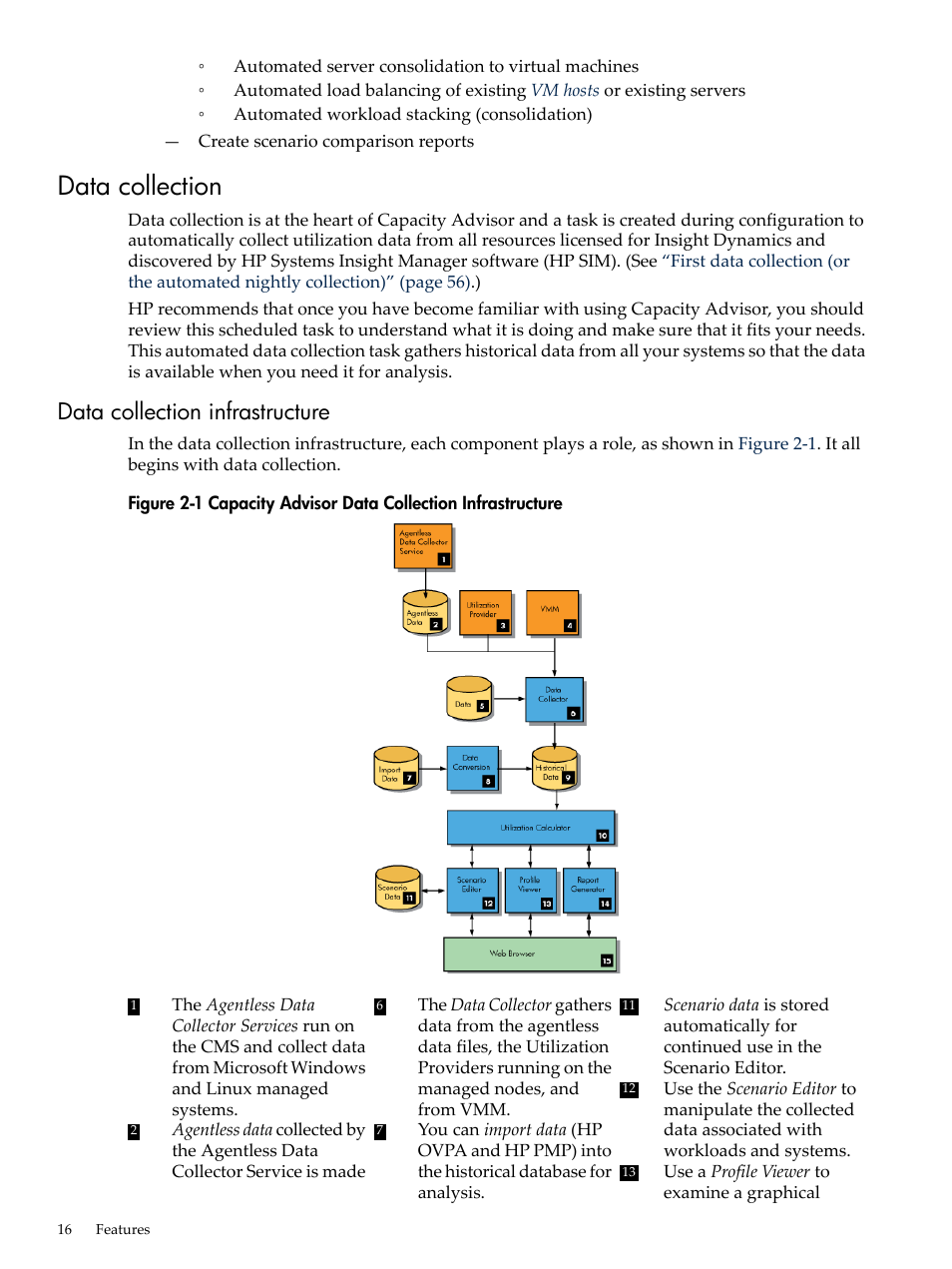 Data collection, Data collection infrastructure | HP Matrix Operating Environment Software User Manual | Page 16 / 192