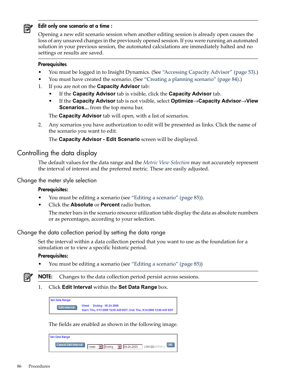 Controlling the data display, Change the meter style selection | HP Matrix Operating Environment Software User Manual | Page 86 / 192