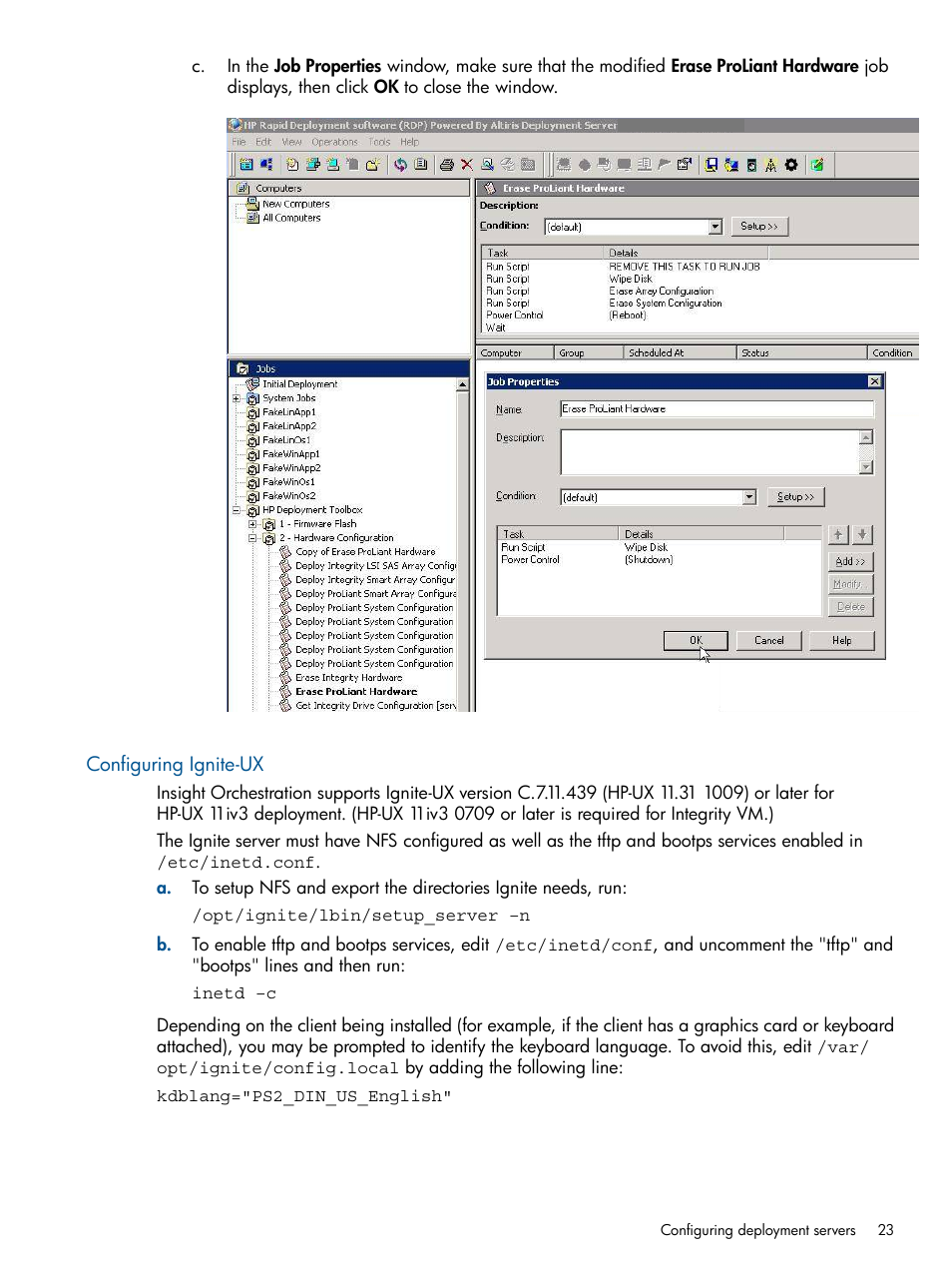 Configuring ignite-ux | HP Matrix Operating Environment Software User Manual | Page 23 / 137